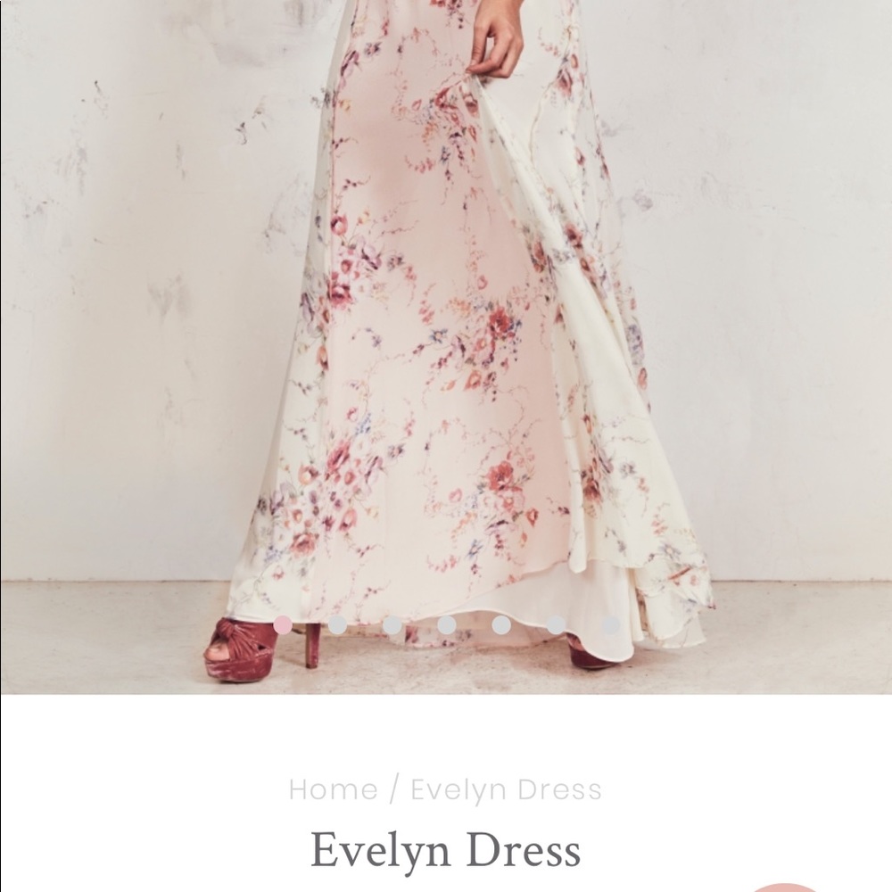 LoveShackFancy Pink Floral Off-Shoulder Dress - Picture 2 of 4